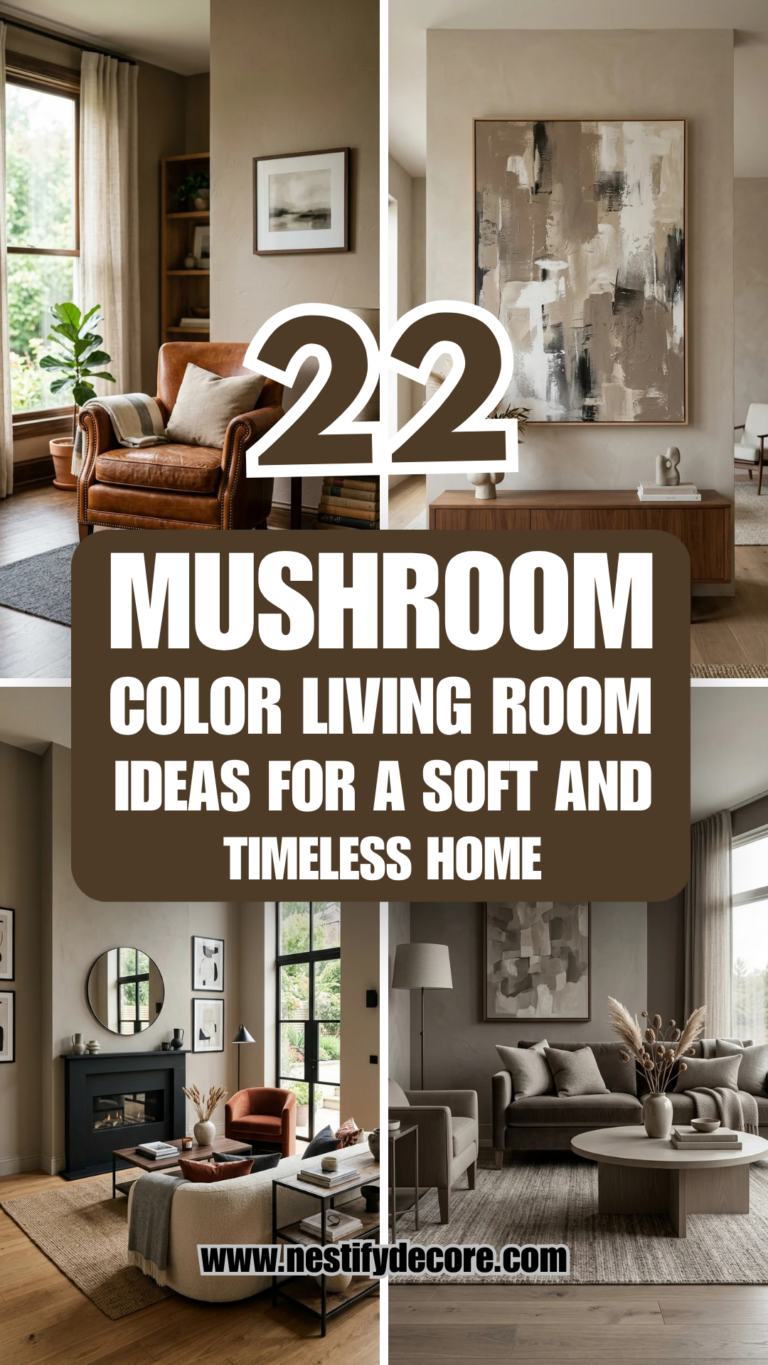 22 Mushroom Color Living Room Ideas for a Soft and Timeless Home